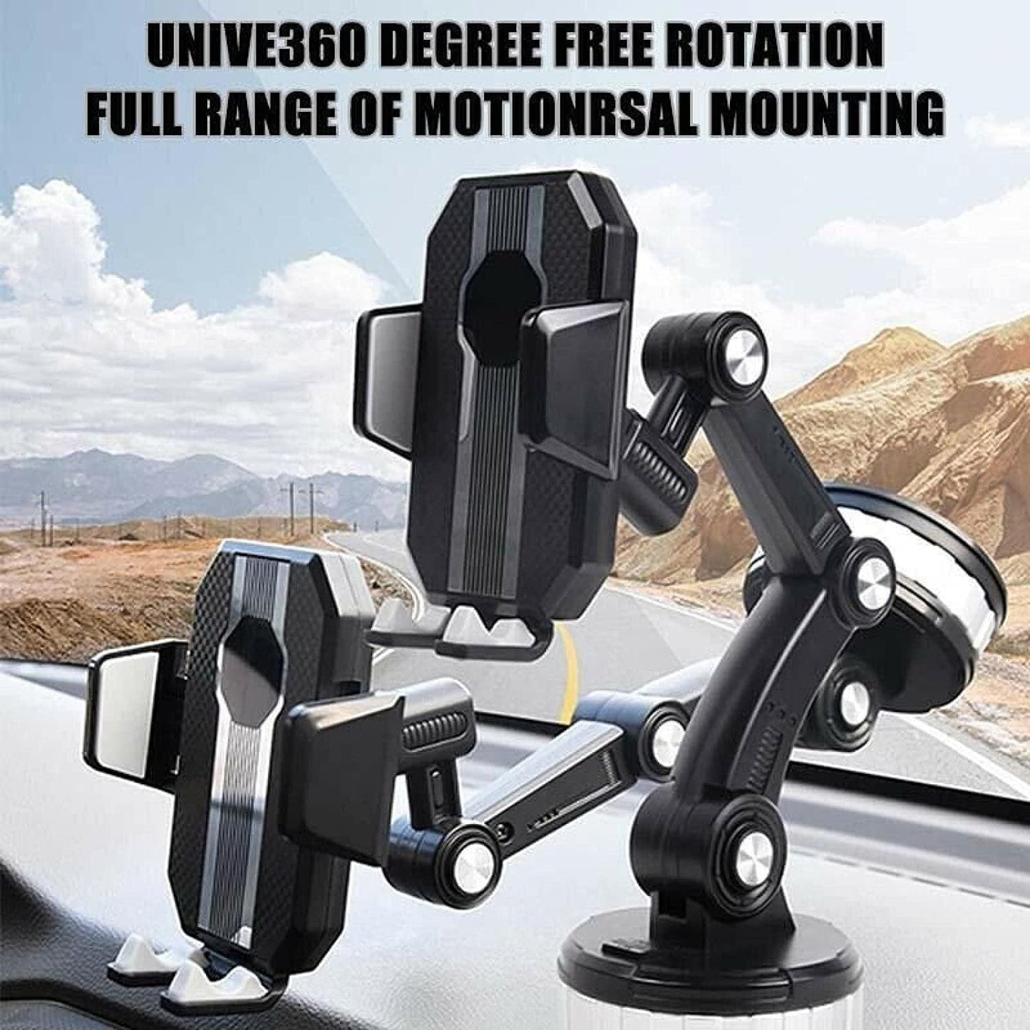 Car Phone Holder Universal 360° Rotating Car Phone Mount with Strong Suction Cup Adjustable Car Dashboard