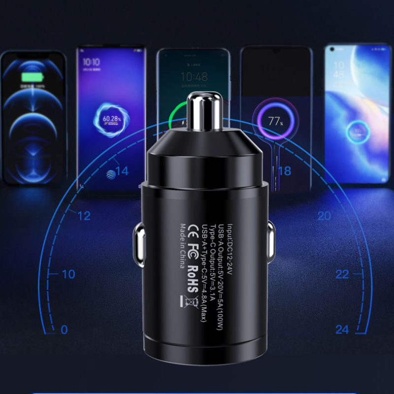 115W Super Fast Charging Car Charger with Dual Port Output & Advanced Safety Features