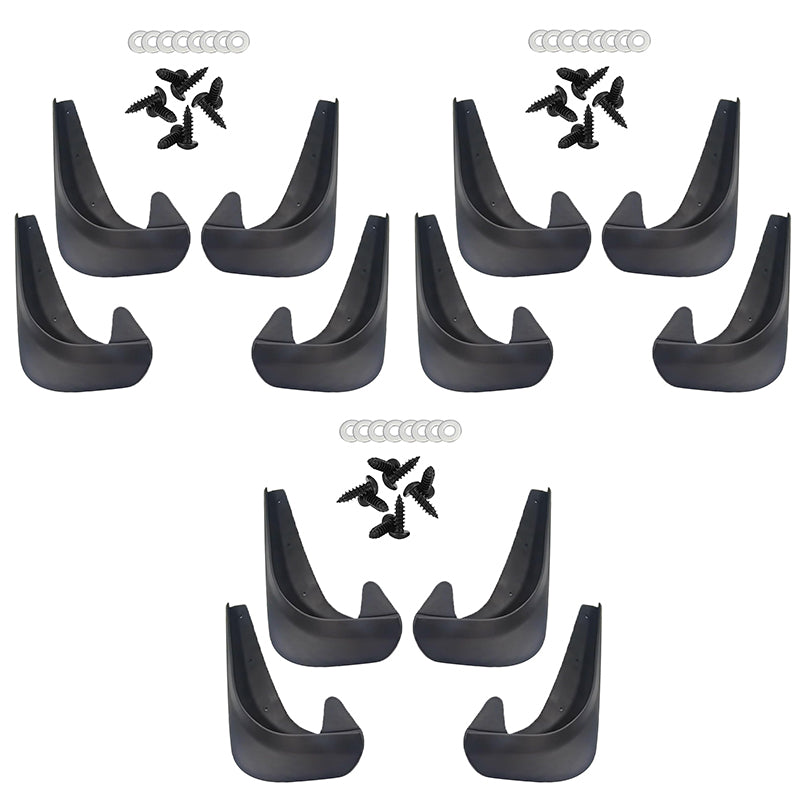 4pcs/set Front & Rear Car Mud Splash Guards Fender Flares Universal Fit