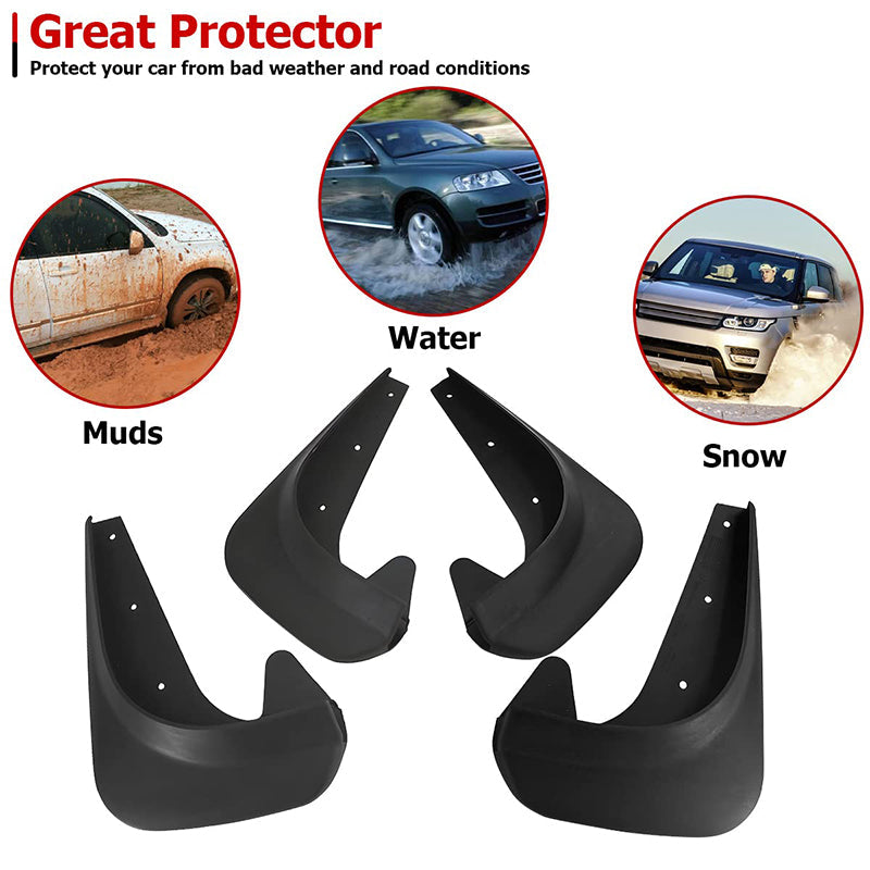 4pcs/set Front & Rear Car Mud Splash Guards Fender Flares Universal Fit