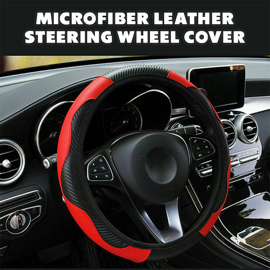 WheelPro Microfiber Leather Anti-Slip Car Steering Wheel Cover Universal Fit